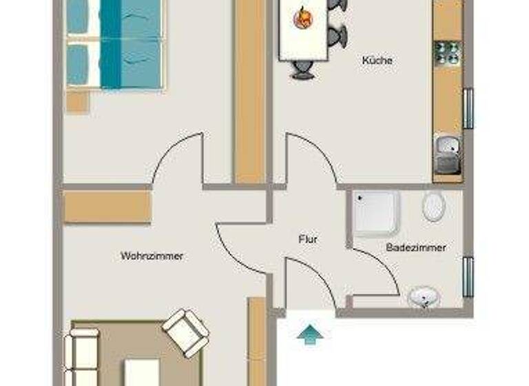 Wohnung zur Miete 429 € 2,5 Zimmer 49,8 m² 1. Geschoss frei ab 01.06.2026 Bahnhofstraße 191 Vierlinden Duisburg 47178