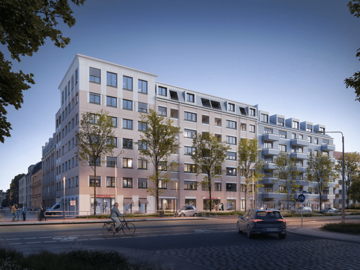 Wohnung zur Miete - Erstbezug 653 € 2 Zimmer 40,8 m² 6. Geschoss frei ab 01.10.2026 Gabelsbergerstraße 2 Neustadt-Neuschönefeld Ost 04317
