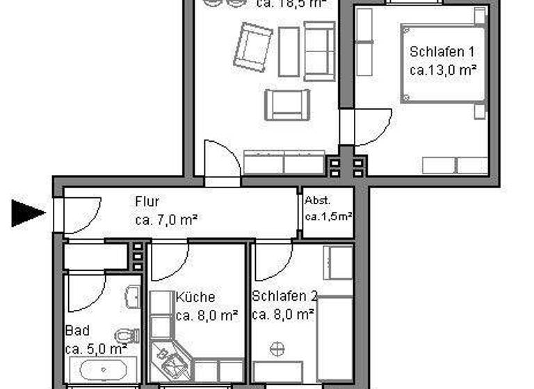 Wohnung zur Miete 481 € 3 Zimmer 63,1 m² 3. Geschoss frei ab 08.03.2026 Kugelfangtrift 92 Bothfeld Hannover 30657