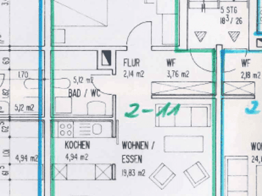 Wohnung zur Miete 525 € 2 Zimmer 55,9 m² 3. Geschoss frei ab 01.10.2025 Am Weiheracker 3 Steinen 79585