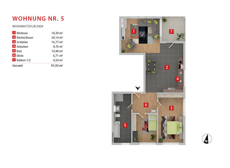 Wohnung zur Miete - Erstbezug 1.680 € 3,5 Zimmer 91 m² 1. Geschoss frei ab sofort Körschstr. 8 Plieningen Stuttgart 70599