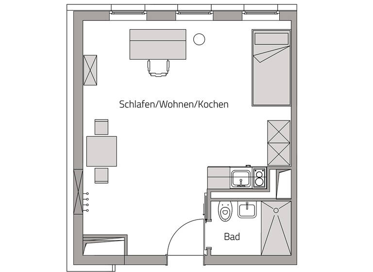 Wohnung zum Kauf 164.900 € 1 Zimmer 28,3 m²<br/>Wohnfläche 1.<br/>Geschoss Grombühl Würzburg 97076