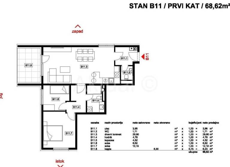 Wohnung zum Kauf 262.136 € 5 Zimmer 71 m² 1. Geschoss Gornji grad - Medvescak
