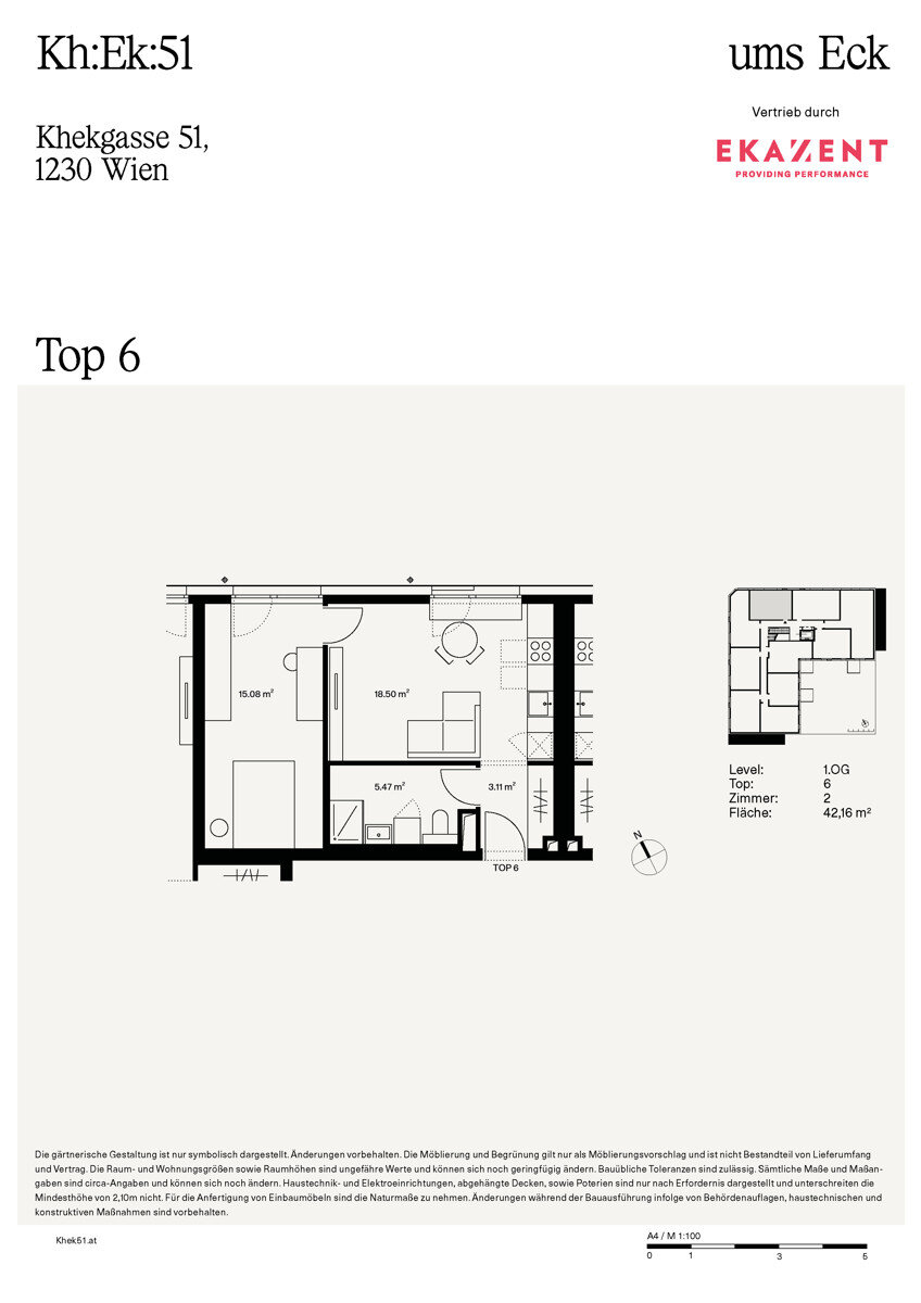 Wohnung zum Kauf provisionsfrei 219.200 € 2 Zimmer 42,3 m²<br/>Wohnfläche 1.<br/>Geschoss Wien 1230