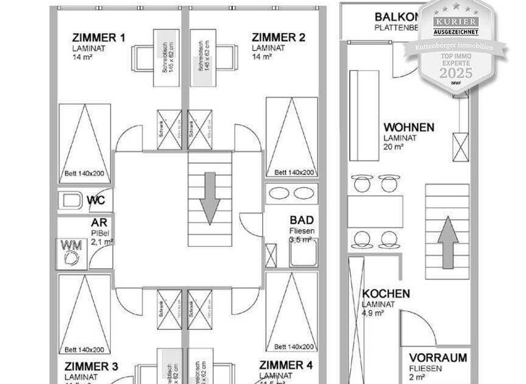 Maisonette zum Kauf 260.000 € 5 Zimmer 1. Geschoss Krems an der Donau 3500