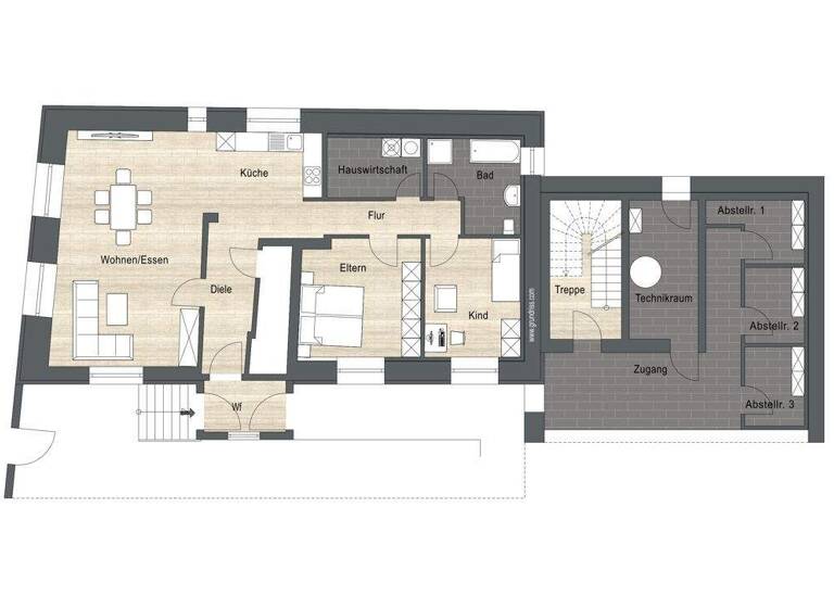 Wohnung zur Miete 1.235 € 3 Zimmer 103 m² EG Estenfeld 97230