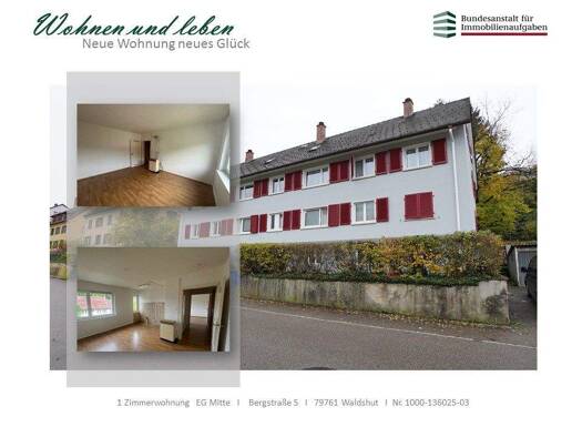 Wohnung zur Miete 300 € 1 Zimmer 36,3 m² 1. Geschoss frei ab 01.03.2026 Bergstraße 5 Waldshut 79761
