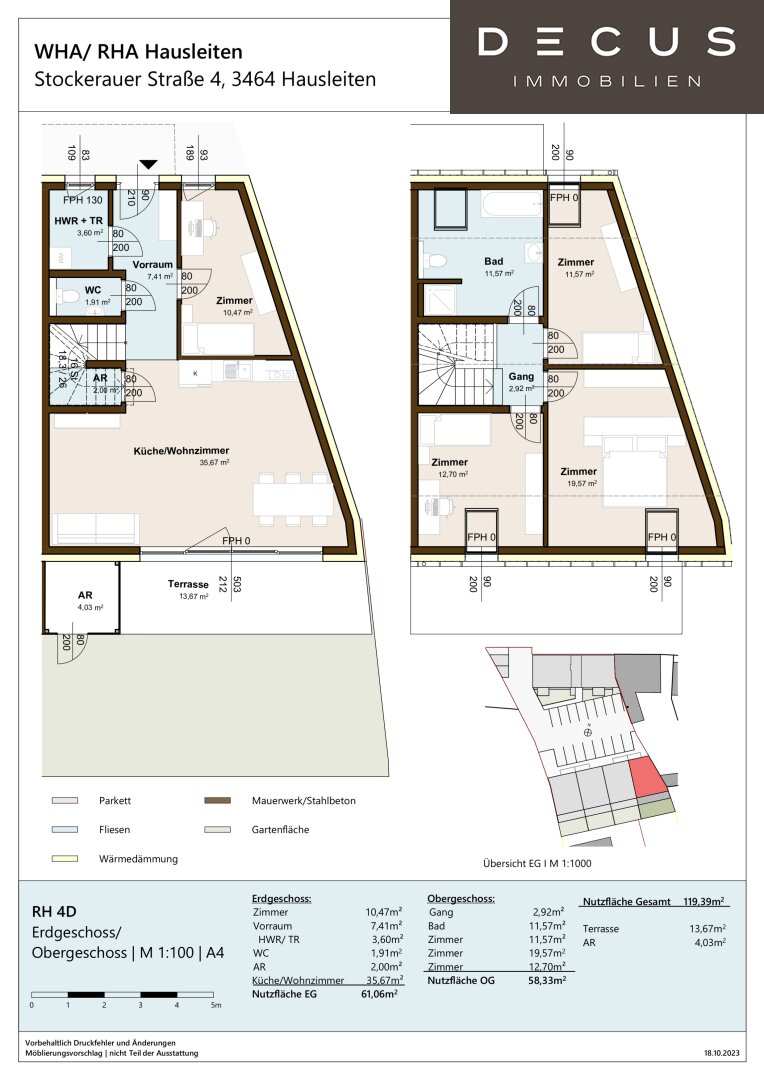 Haus zur Miete 1.382 € 5 Zimmer 117 m²<br/>Wohnfläche Hausleiten 3464