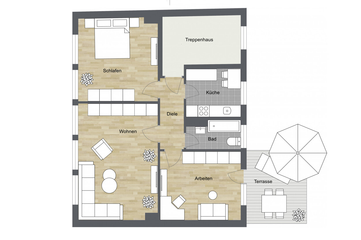 Wohnung zur Miete 995 € 3 Zimmer 84 m²<br/>Wohnfläche 1.<br/>Geschoss Alt- und Neustadt Bielefeld 33602