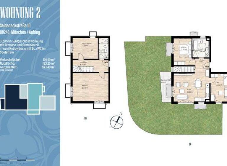 Wohnung zum Kauf provisionsfrei 1.029.000 € 3,5 Zimmer 101,4 m² Aubing-Lochhausen-Langwied München 81243