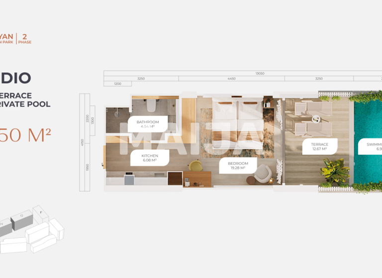 Studio zum Kauf 130.733 € 1 Zimmer 49,5 m² 1. Geschoss Soi Layan 2, 147, Cherngtalay Sub-District Thalang 83110