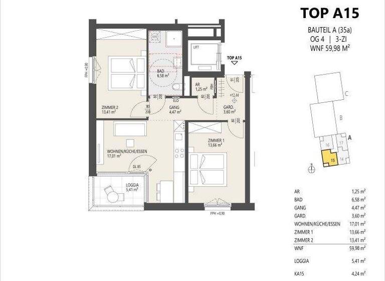 Wohnung zum Kauf - Erstbezug 549.000 € 3 Zimmer 60 m² Schützenstraße 35 Arzl Innsbruck 6020