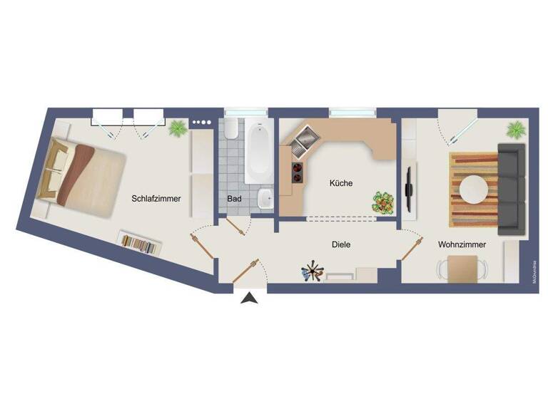 Wohnung zum Kauf 210.000 € 2 Zimmer 49 m² 4. Geschoss Innenstadt Baden-Baden 76530