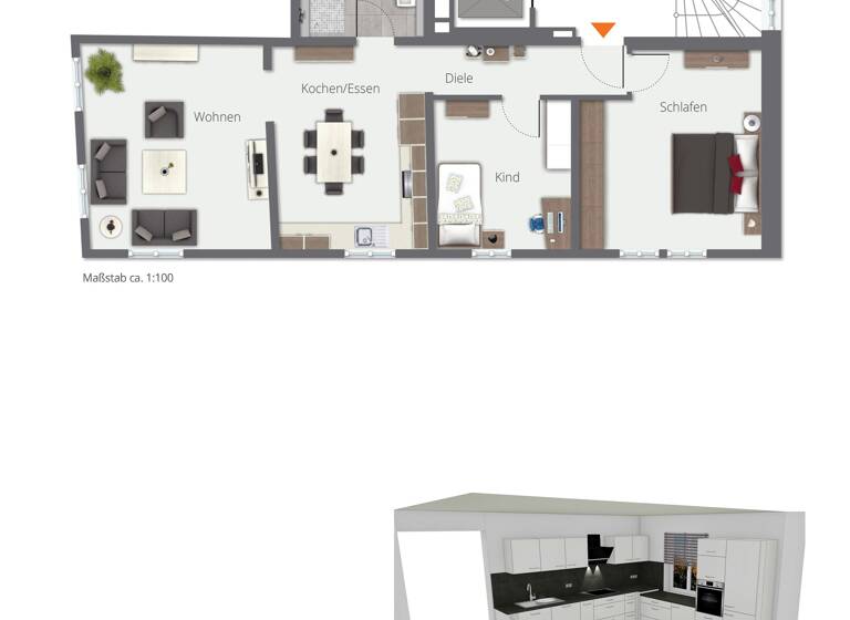 Wohnung zur Miete 3 Zimmer 78,4 m²<br/>Wohnfläche 2.<br/>Geschoss ab sofort<br/>Verfügbarkeit Mengen Mengen 88512