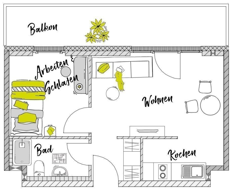 Studio zur Miete 693 € 1 Zimmer 37 m²<br/>Wohnfläche 6.<br/>Geschoss 01.03.2025<br/>Verfügbarkeit Allersberger Straße 10 Galgenhof Nürnberg 90461