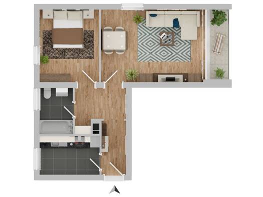 Wohnung zur Miete 785 € 2 Zimmer 54,5 m² Geschoss EG/1 frei ab 01.07.2026 Bayerisch Gmain 83457