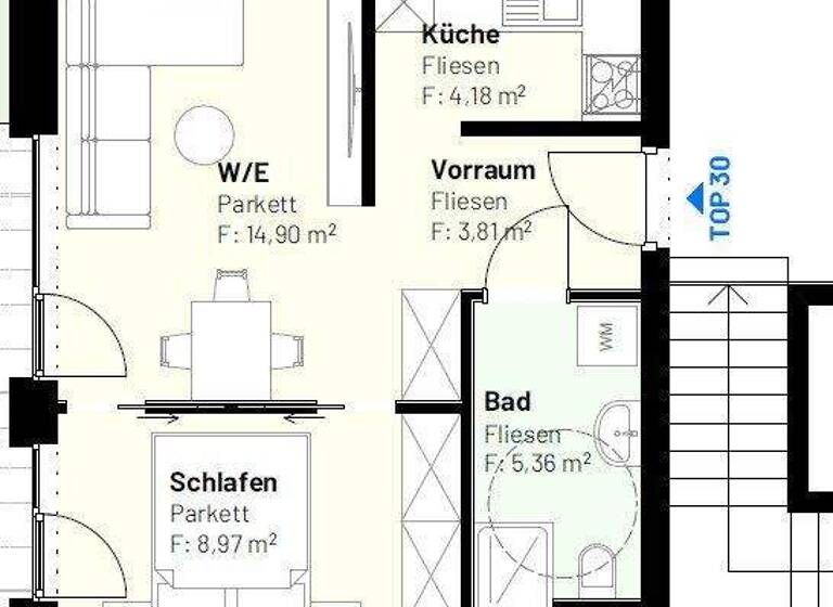 Wohnung zum Kauf - Erstbezug provisionsfrei 187.675 € 2 Zimmer 37,2 m² Steyr 4400