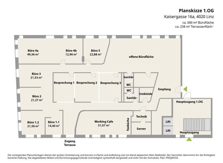 Bürofläche zum Kauf 3.190.000 € 600 m² Bürofläche Linz 4020