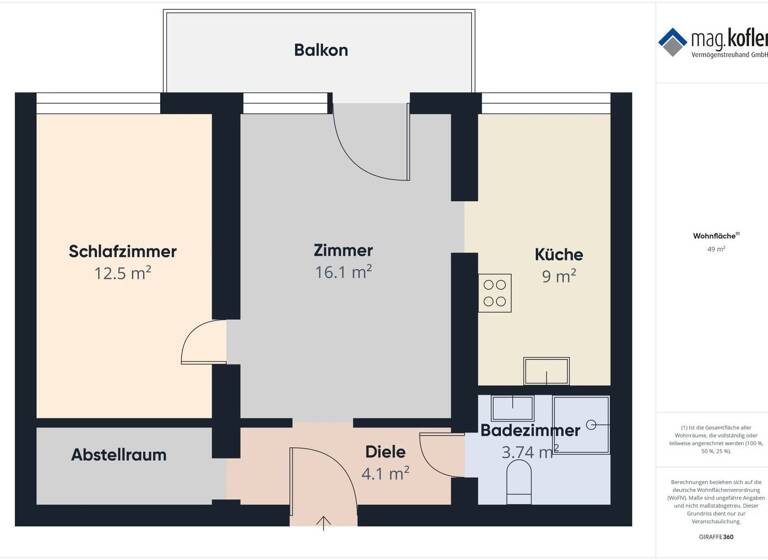 Wohnung zum Kauf 229.000 € 2 Zimmer 49 m² 3. Geschoss Kreuzäckerweg 22 Feldkirch 6800