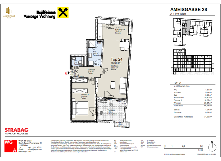 Wohnung zum Kauf 491.000 € 2 Zimmer 66,7 m² 3. Geschoss frei ab sofort Wien 1140