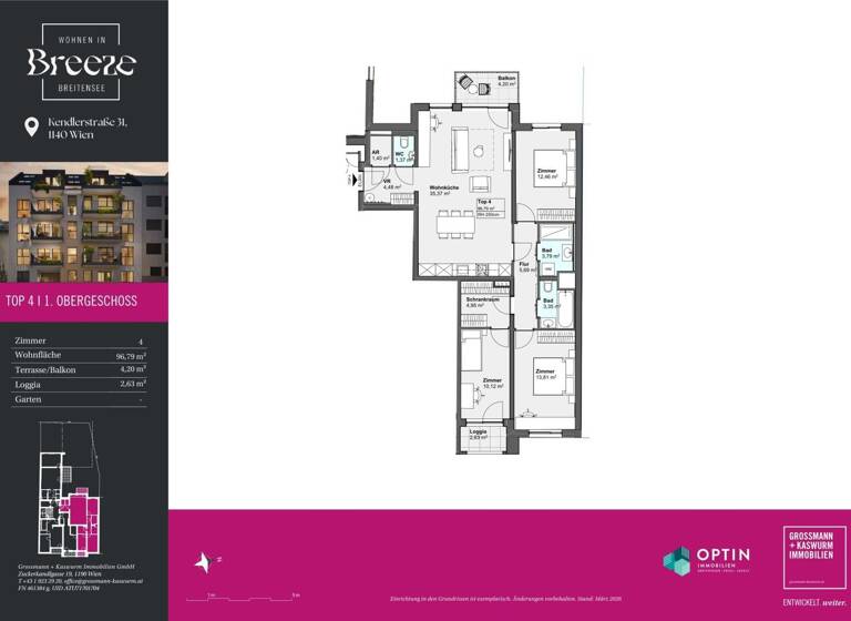 Wohnung zum Kauf - Erstbezug 674.000 € 4 Zimmer 96,8 m² frei ab 01.12.2027 Wien 1140