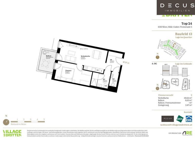 Wohnung zum Kauf - Erstbezug 419.000 € 2 Zimmer 49,6 m² 4. Geschoss Wien 1030