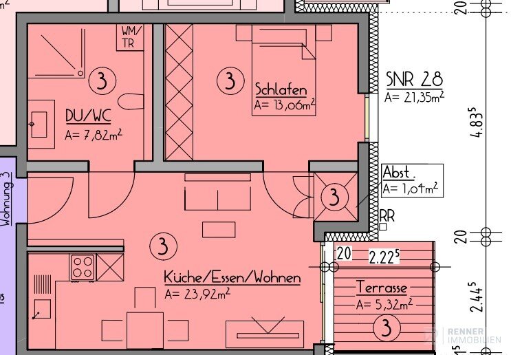 Wohnung zum Kauf provisionsfrei 293.425 € 2 Zimmer 48,5 m²<br/>Wohnfläche EG<br/>Geschoss Ronhof 154 Fürth 90765