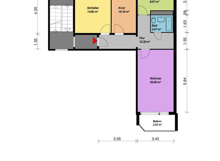 Wohnung zur Miete 330 € 3 Zimmer 71,8 m² 2. Geschoss Mudder-Schulten-Str. 1 Datzeberg Neubrandenburg 17034