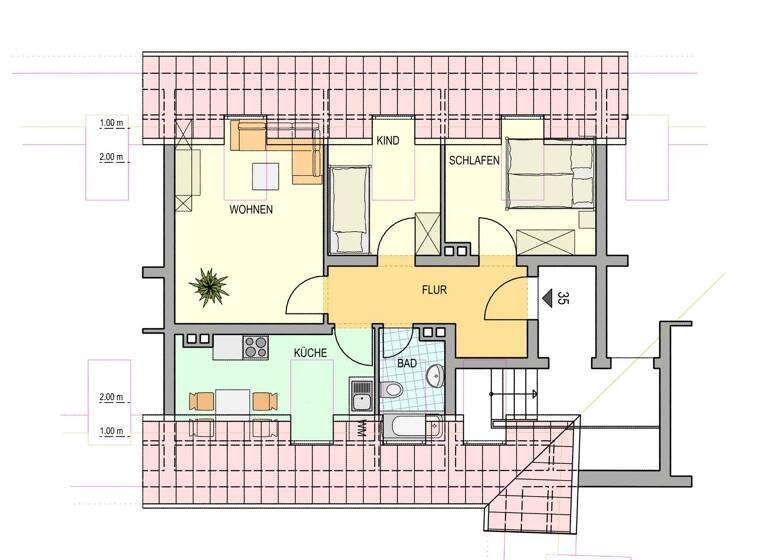 Wohnung zur Miete 318 € 3 Zimmer 54,8 m² frei ab sofort Hartmannstr. 37 Zellerau Würzburg 97082