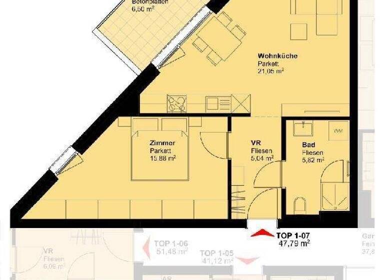 Wohnung zum Kauf - Erstbezug 241.000 € 2 Zimmer 47,8 m² Gerasdorf 2201
