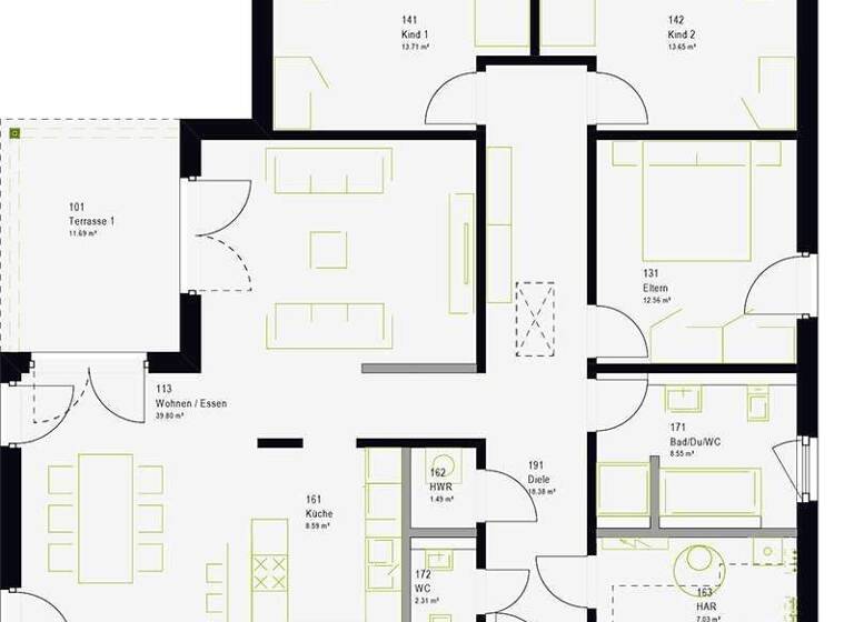 Haus zum Kauf - Erstbezug provisionsfrei 495.222 € 4 Zimmer 138 m² 690 m² Grundstück Weichendorf Memmelsdorf 96117