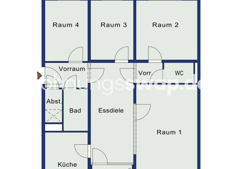Studio zur Miete Tauschwohnung 1.070 € 4 Zimmer 82 m² 2. Geschoss Kreuzberg Berlin 10969
