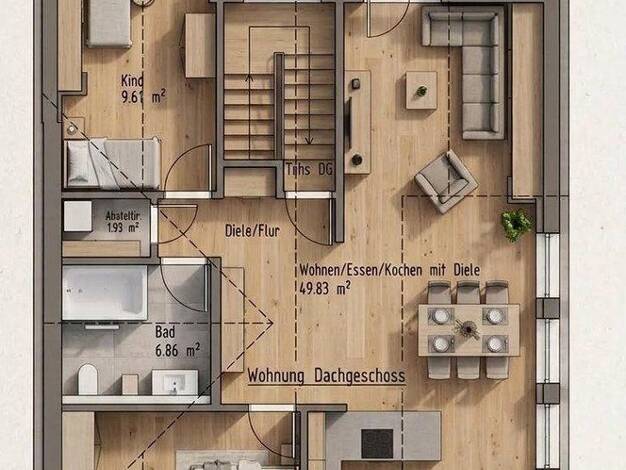 Wohnung zur Miete 950 € 3,5 Zimmer 85,9 m² 2. Geschoss frei ab 01.01.2027 Bad Mergentheimer Straße 11 Igersheim Igersheim 97999