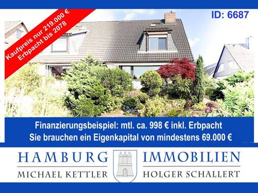 Doppelhaushälfte zum Kauf 219.000 € 4 Zimmer 109 m² 347 m² Grundstück Henstedt-Ulzburg 24558