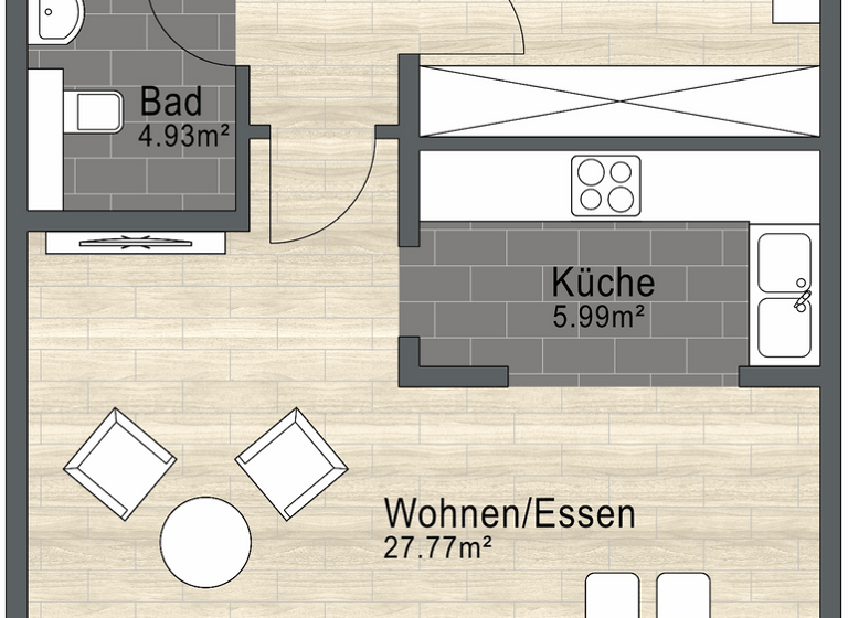Wohnung zum Kauf 165.000 € 2 Zimmer 66 m²<br/>Wohnfläche Laagberg Wolfsburg 38440