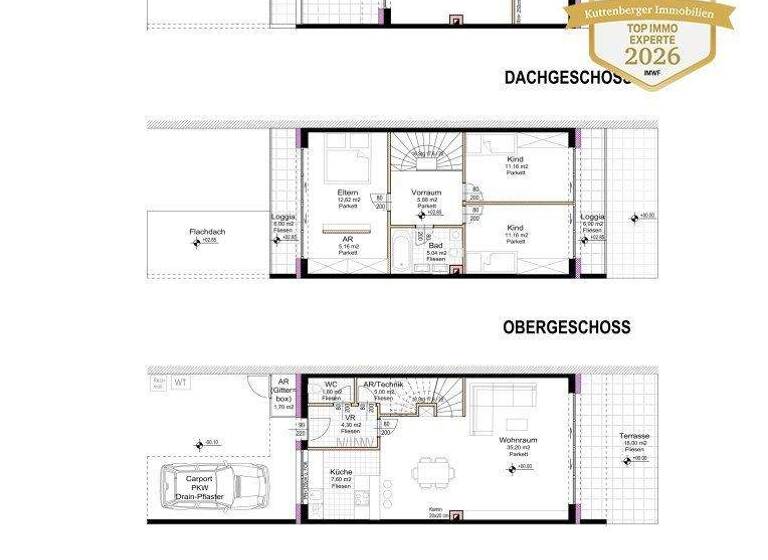 Reihenmittelhaus zum Kauf - Erstbezug 399.000 € 5 Zimmer 126,6 m² Dürnrohr 3435