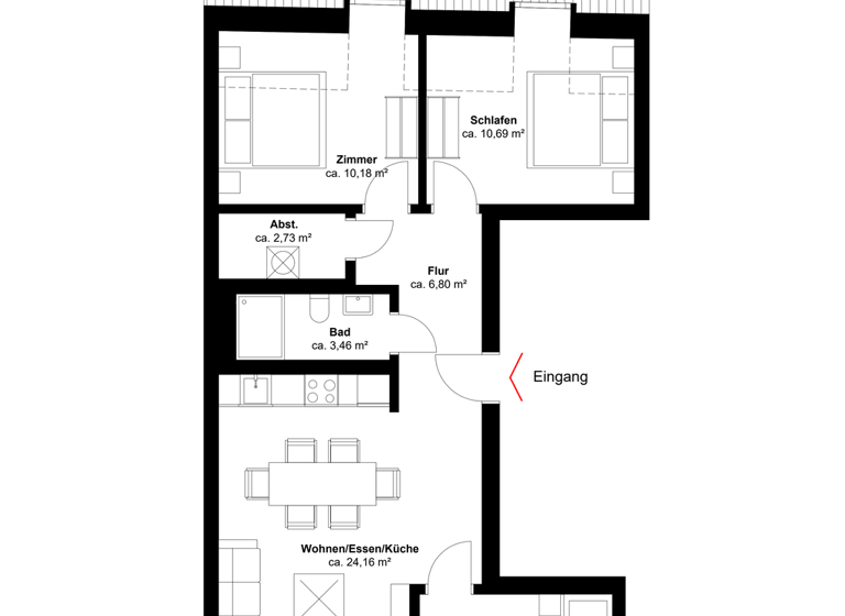 Wohnung zum Kauf 417.516 € 3 Zimmer 63 m² 3. Geschoss frei ab 01.10.2026 Altstadt Stralsund 18439