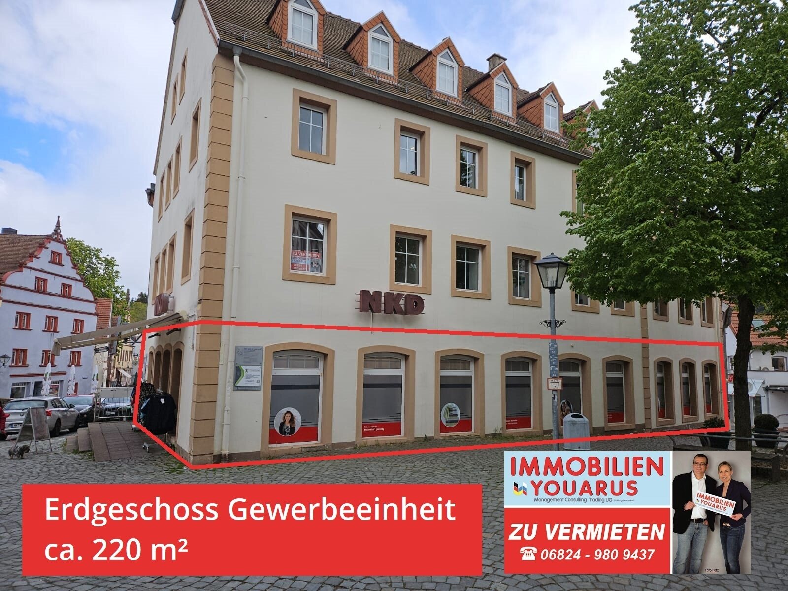 Laden zur Miete provisionsfrei 990 € 3 Zimmer 220 m²<br/>Verkaufsfläche Rathausplatz 1 Ottweiler Ottweiler 66564