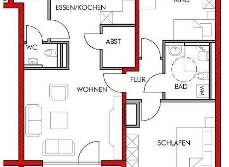 Wohnung zur Miete 1.574 € 3 Zimmer 88,4 m²<br/>Wohnfläche 4.<br/>Geschoss Geisseestraße 25-29 St Leonhard Nürnberg 90439