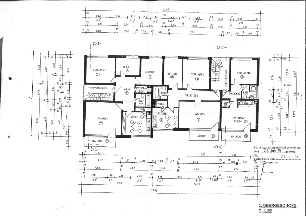 Wohnung zum Kauf provisionsfrei 199.000 € 4 Zimmer 83 m²<br/>Wohnfläche 2.<br/>Geschoss An der Festhalle 6-8 Kinzweiler Eschweiler 52249