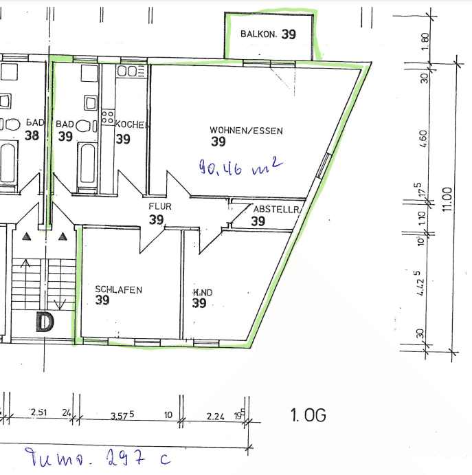 Wohnung zur Miete 1.050 € 3 Zimmer 90,5 m²<br/>Wohnfläche 1.<br/>Geschoss 01.04.2025<br/>Verfügbarkeit Tumringer Straße 297C Nord Lörrach 79539