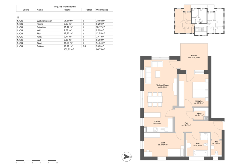 Wohnung zur Miete 1.350 € 3 Zimmer 96,7 m² Mergelstetten Heidenheim 89522
