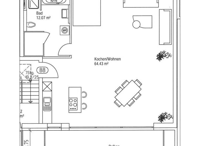 Studio zur Miete 1.050 € 1 Zimmer 84,3 m² frei ab 01.05.2026 Innenstadt Augsburg 86150
