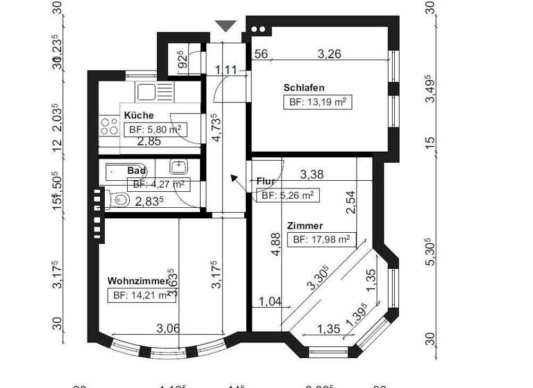 Wohnung zum Kauf 169.000 € 3 Zimmer 61,6 m² 1. Geschoss Westend Bremen 28217