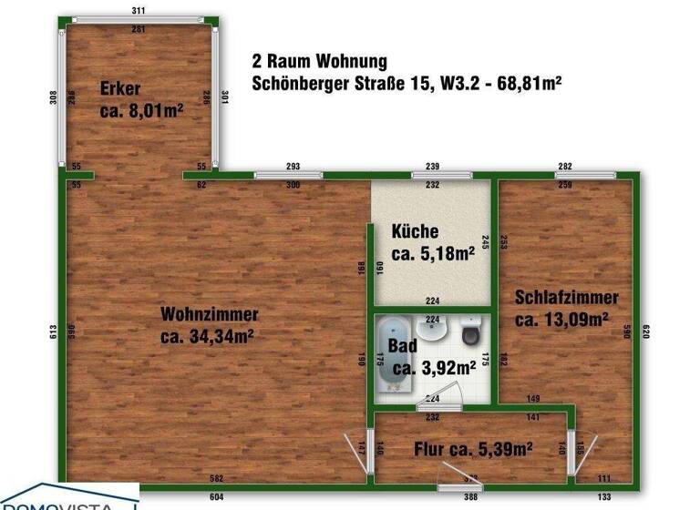 Wohnung zur Miete 420 € 2 Zimmer 69,8 m² EG Schönberger Straße 15 Biesnitz Görlitz 02827
