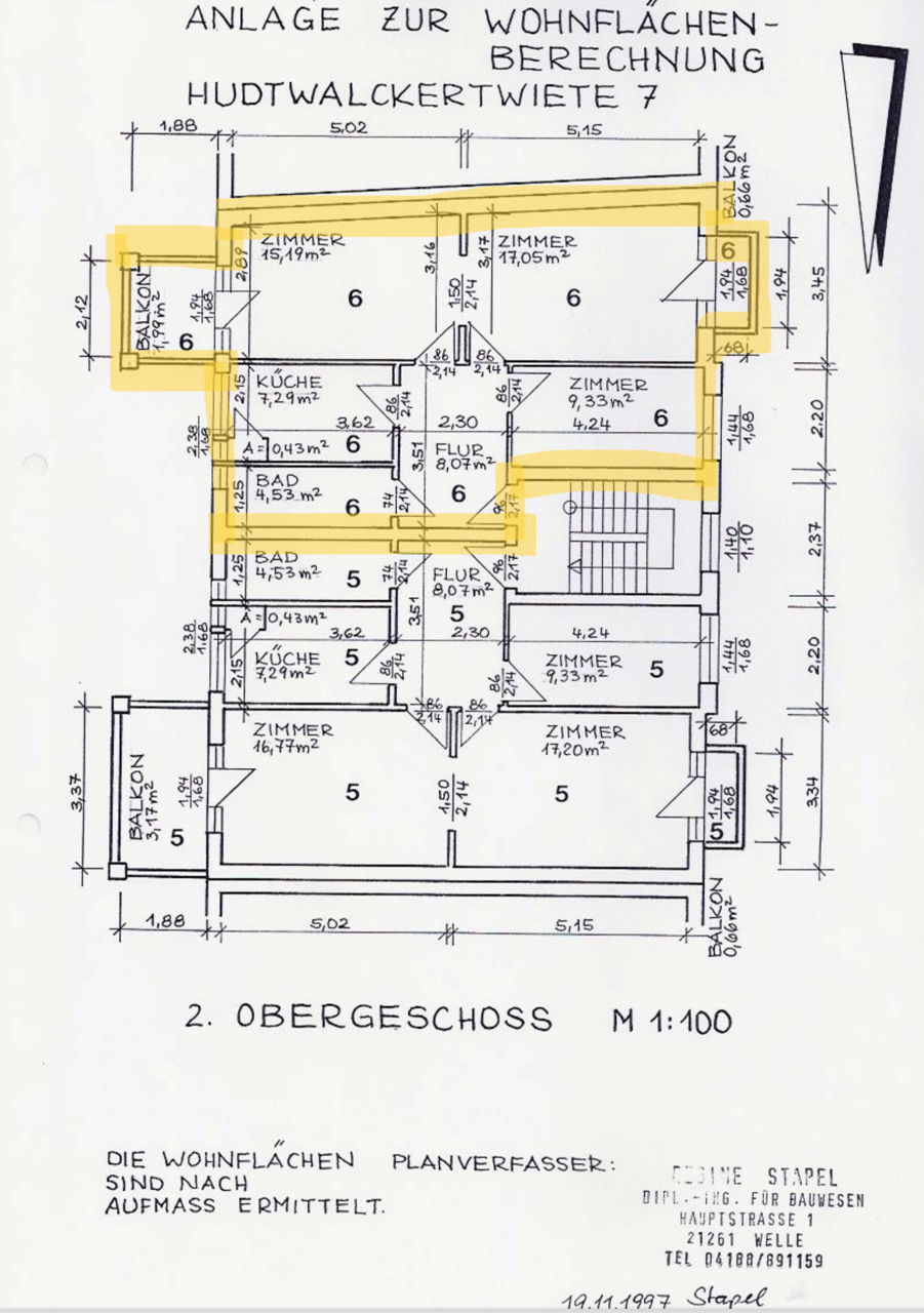 Wohnung zum Kauf 485.000 € 3 Zimmer 64,5 m²<br/>Wohnfläche 2.<br/>Geschoss Winterhude Hamburg 22299