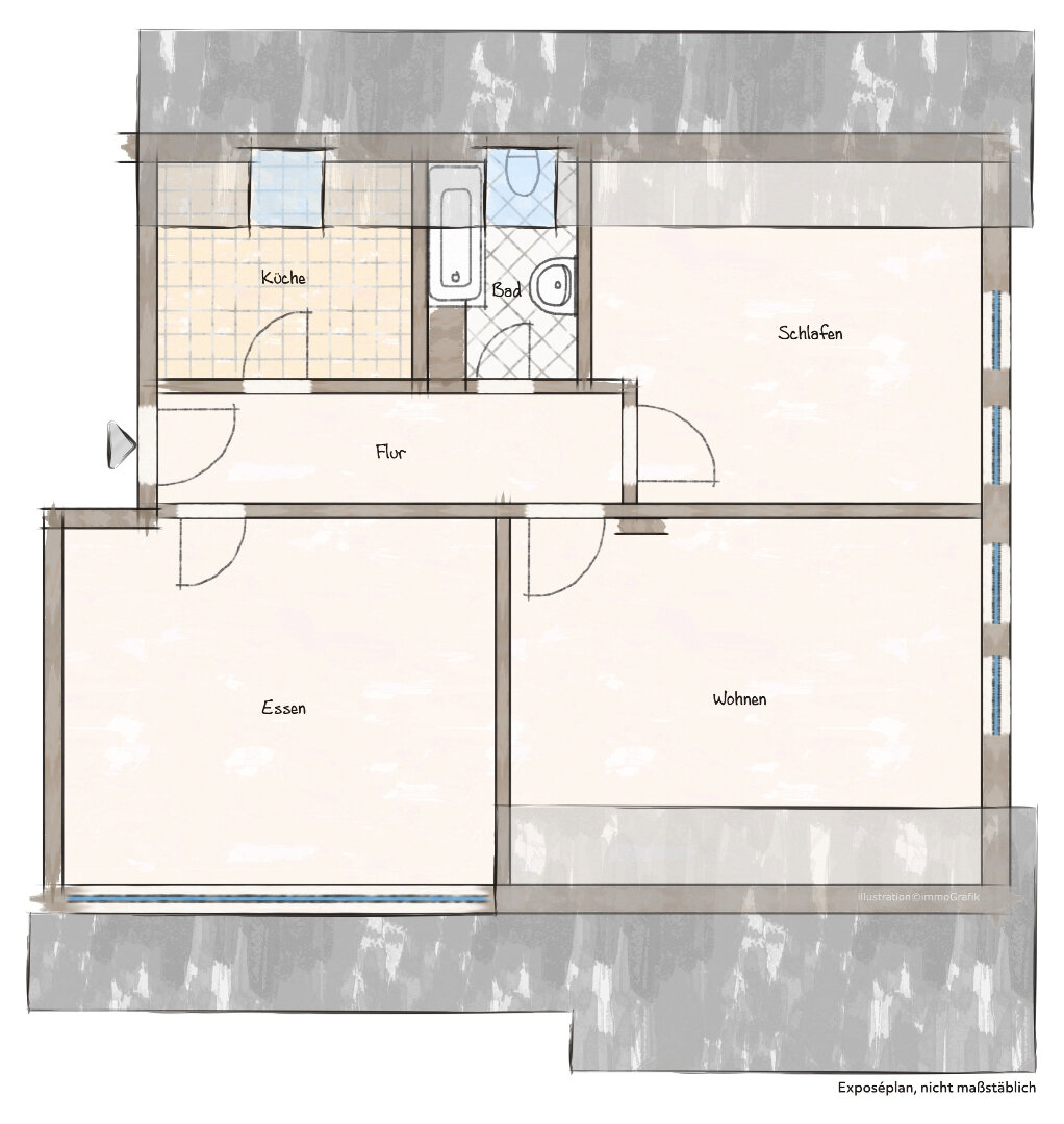 Wohnung zur Miete 385 € 3 Zimmer 64 m²<br/>Wohnfläche 2.<br/>Geschoss Mühlenweg 6 Meschede Meschede 59872