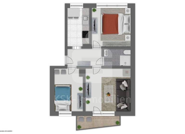 Wohnung zum Kauf 199.000 € 3 Zimmer 60 m² 1. Geschoss Brühl 50321