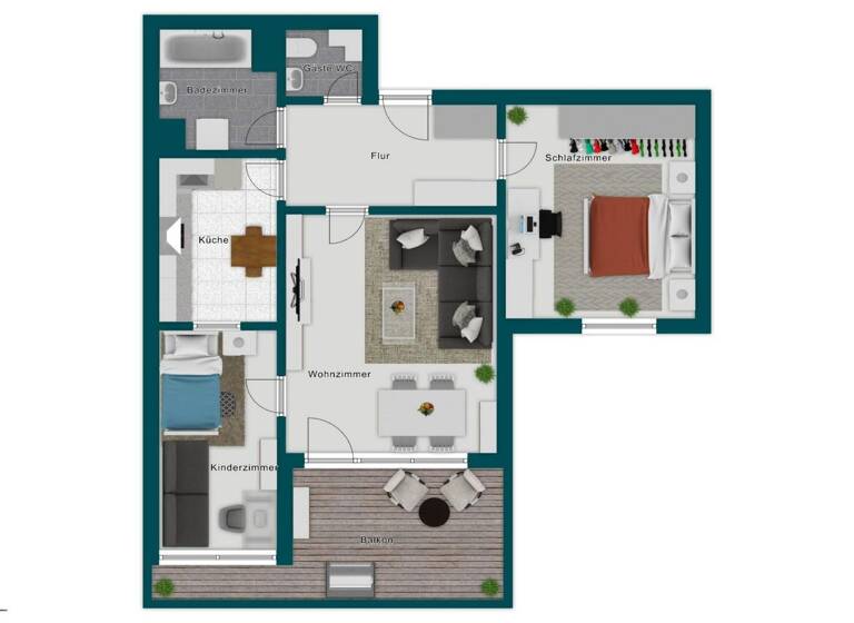Wohnung zum Kauf 219.000 € 3 Zimmer 70,3 m² 1. Geschoss Korntal Korntal-Münchingen 70825