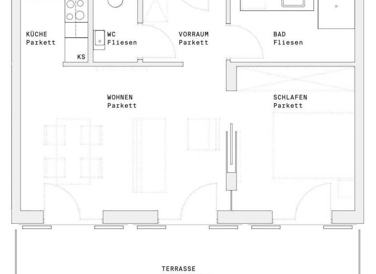 Wohnung zur Miete - Erstbezug 1.315 € 2 Zimmer 45 m² 11. Geschoss Wien 1220